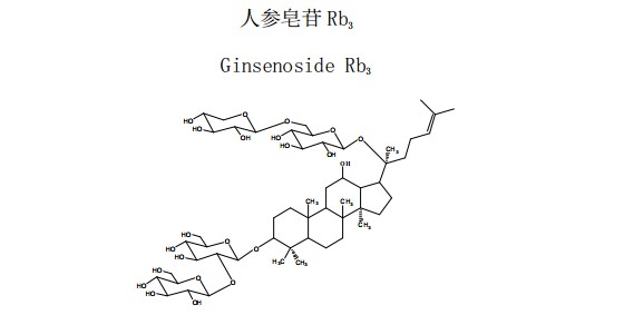 人參皂苷Rb3中藥化學對照品分子結構圖