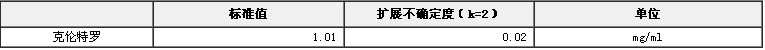 甲醇中克倫特羅溶液標準物質
