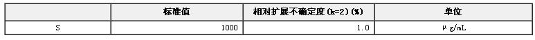 硫單元素溶液標(biāo)準(zhǔn)物質(zhì)