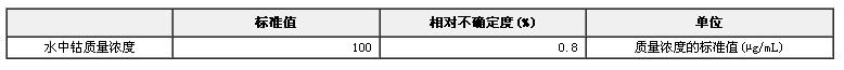 鈷單元素溶液標準物質