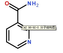 煙酰胺CAS號：98-92-0分子結(jié)構(gòu)圖